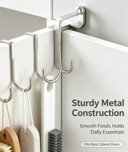 Minimalist Silver Wall Hanging Hook - Heavy-Duty No-Screw Storage Rack for Bathroom, Kitchen, and Closet